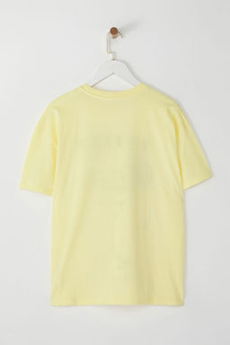 TRENDYOLMILLA Ac?k Sar? Bask?l? Oversize/Genis Kal?p Orme T-shirt TWOSS25TS00103 фото 6