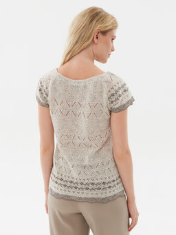 Джемпер короткий рукав л0475 лен 1 - Стим фото 4