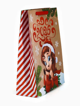 Пакет крафтовый подарочный Новый год 2026, лошадь, L 31 ? 40 ? 11.5 см