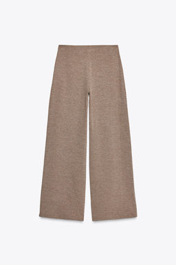 TEXTURED WIDE-LEG TROUSERS - Zara фото 18