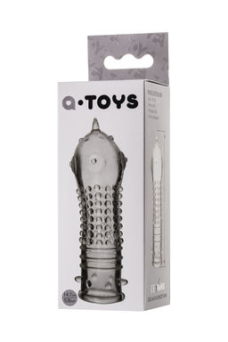 Насадка на пенис TOYFA A-Toys, TPR, прозрачный, 14,7 см  фото 3