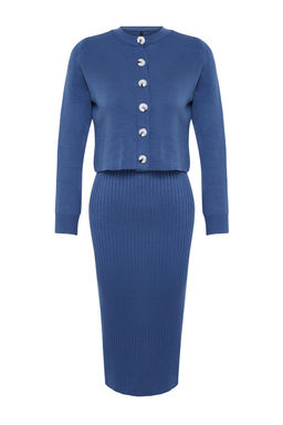 Indigo Duz Midi Elbise TWOSS23EL00738
