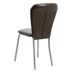 Стул для кухни «Кафе – 2», искусственная кожа, цвет серебристый металлик/шоколадная рептилия