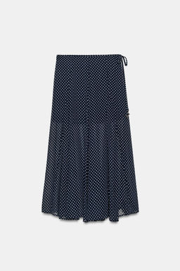 FALDA MIDI LUNARES / Marino / Blanco - Zara фото 6