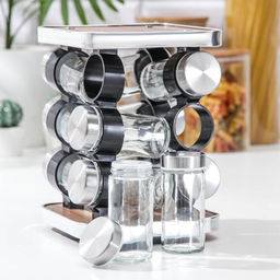 Набор для специй «Модерн», 32.5×7×12.5 см, ёмкость, 90 мл, 4×9.5 см, 12 шт.