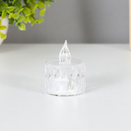 Цена за 3 шт. Светодиодная свеча, ночник LED RISALUX «Малютка», от батареек, прозрачный, 3×LR41, 3.5×3.5×5 см