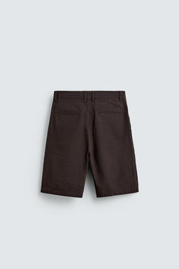 BERMUDA REGULAR FIT SEERSUCKER / Marr?n oscuro - Zara фото 8