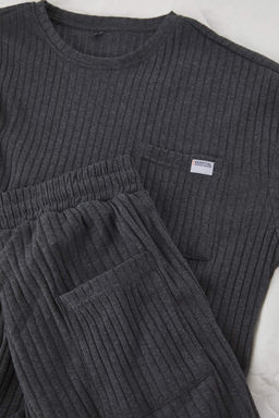 TRENDYOL MAN Lacivert Oversize Fit Fitilli Orme Sortlu Pijama Tak?m? TMNSS25PT00030 - Trendyolmilla фото 10