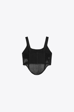 COMBINED KNIT CORSET TOP - Zara фото 6