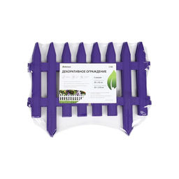 Ограждение декоративное, 35×210 см, 5 секций, пластик, сиреневое, GOTIKA, Greengo
