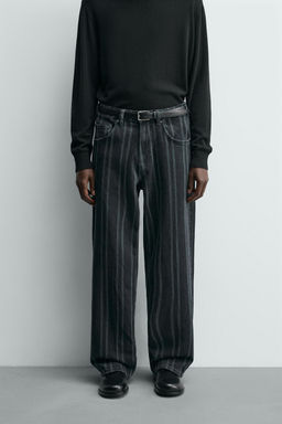 RELAXED FIT STRIPED JEANS - Zara фото 2