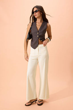 Beyaz Gabardin Cep Detayl? Pantolon TWOSS26PL00083 - Trendyolmilla фото 2