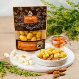 Драже Миндаль в белом шоколаде с облепихой крафт-пакет 80г НОВИНКА