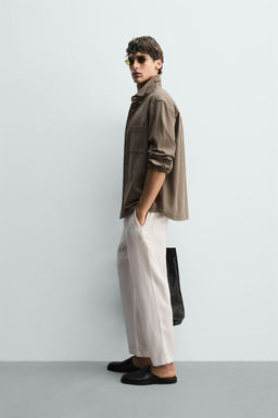 PANTAL?N RELAXED FIT 100% LINO / Blanco - Zara фото 4