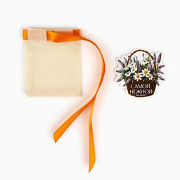 Цена за 5 шт. Мешочек подарочный из хлопка Самой нежной, 7 х 9 см +/- 1.5 см - Дарите счастье фото 5