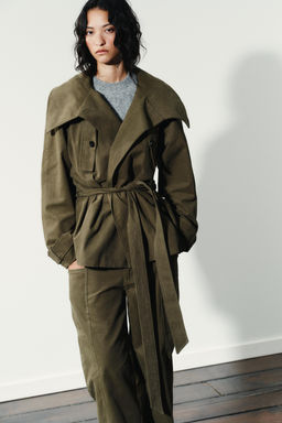 BELTED COTTON TRENCH COAT - Zara фото 2