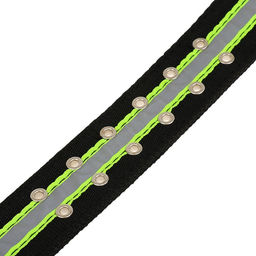 Ошейник четырехслойный светоотражающий с вертлюгом, 71 х 5 см, ОШ 55-65 см, чёрный - Пижон фото 4