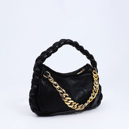 Сумка женская багет на молнии, 24×6×15.5 см, чёрная