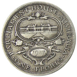 1 флорин 1927 года Австралия Открытие здания парламента в Канберре