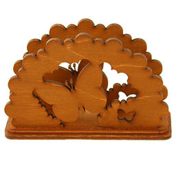 Салфетница деревянная Бабочка 12,5х8,5х4см, резная (Россия) - Домашняя мода фото 2