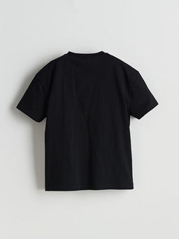 Bisiklet Yaka Bask?l? Erkek ?ocuk Ti??rt