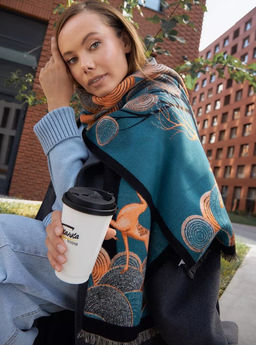 в составе ШЕРСТЬ и КАШЕМИР Большой, мягкий, теплый двусторонний палантин - Tantino фото 9