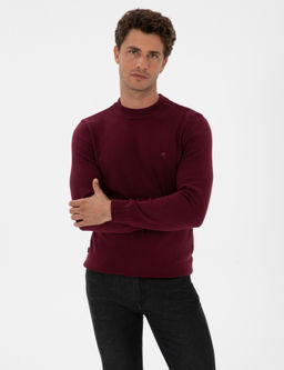 Mor Slim Fit _eyrek Yaka Basic Triko Kazak - Pierre cardin фото 3