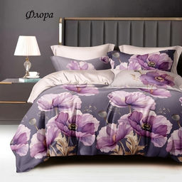 Комплект постельного белья Флора, САТИН ПРЕМИУМ евро