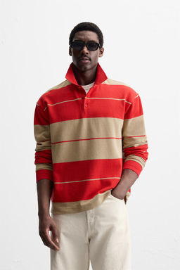 STRIPED PIQUE POLO SHIRT - Zara фото 2