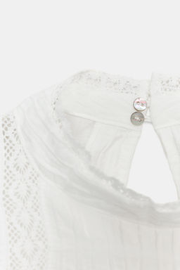 CAMISA ENTREDOSES MANGA GLOBO / Blanco - Zara фото 8