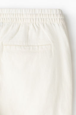 Pantal?n corto en mezcla de lino Relaxed Fit - H&m фото 10