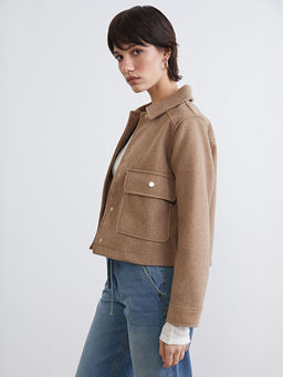 G?mlek Yaka Kad?n Ka?e Ceket