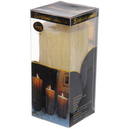 Цена за 4 шт. Сувенир с подсветкой "Свеча - Crystal" 7,5*15 см (работает от батареек 3 ААА)