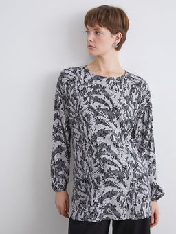 Bisiklet Yaka Desenli Bluz