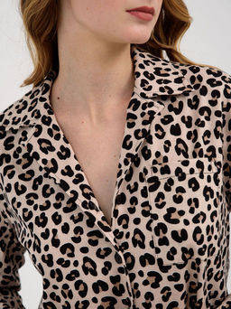 Пижама Оптима Энимал хлопок бежевая  фото 46