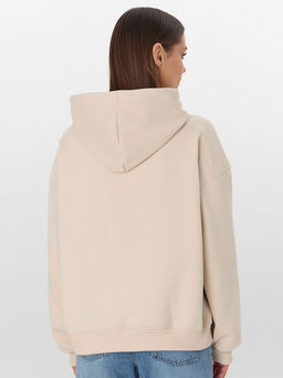 Теплое худи женское бежевое с начесом - Mark formelle фото 3