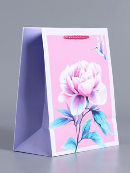 Пакет подарочный ламинированный «Весеннее чудо», сиреневый с розовым, 18×22.3×10 см