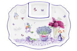 Блюдо д/шашлыка 28*21*2,3 см Лаванда с соусницей, NEW BONE CHINA - Elan gallery фото 4