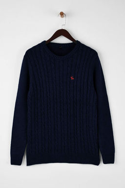 Lacivert Regular Bisiklet Yaka Animal Kazak TMNAW26KZ00006 - Trendyolmilla фото 5