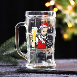 Кружка пивная новогодняя 100% Мужик!, 500 мл, 18+ - Дорого внимание фото 2