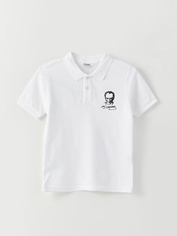 Polo Yaka Atat?rk Bask?l? K?sa Kollu Erkek ?ocuk Ti??rt - Waikiki фото 3