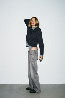 TRF WIDE-LEG LOW-RISE JEANS - Zara фото 4