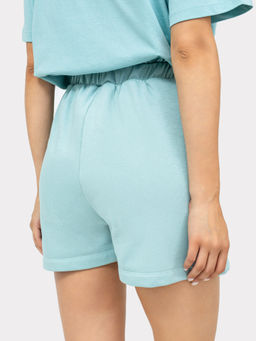 Шорты мини с высокой линией талии в оттенке шалфей шалфей 332311 - Mark formelle фото 3