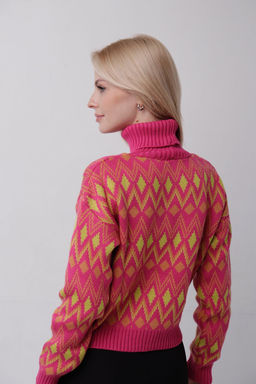 11060 Свитер розовый с узорами - Martichelli фото 7