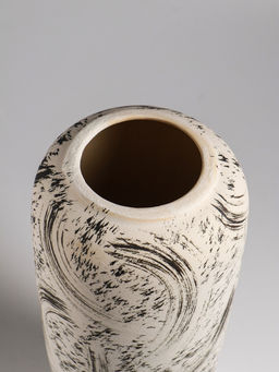 Ваза «Сэнс», 28.5×13 см, керамика, бело-чёрная