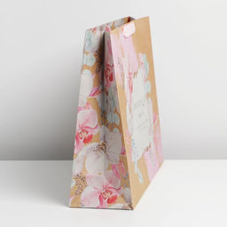 Цена за 2 шт. Пакет подарочный крафтовый, упаковка, Прекрасной, L 40?31?11.5 см