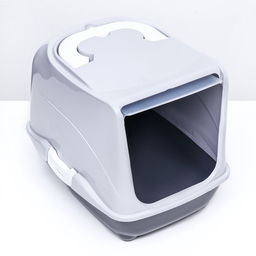 Туалет-домик для кошек закрытый с дверцей 43×32×33 см, серый