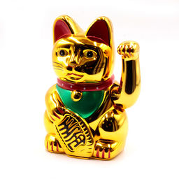 Манеки Неко Кошка золотая оберег на процветание 17см - Сандаловый дом фото 2