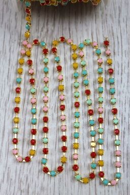 Стразы в бобине матовые 4 мм*10 ярд (SF-1648) разноцветные №3 - No name фото 2