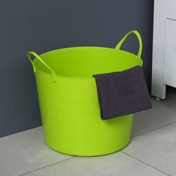 Корзина для белья мягкая, 27 л, d=37.5 см, h=30 см, ярко-зелёная